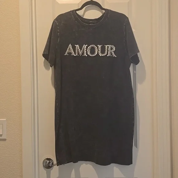 Forever 21 | Dresses | Forever 2 Rhinestone Faux Pearl Tshirt Dress |  Poshmark